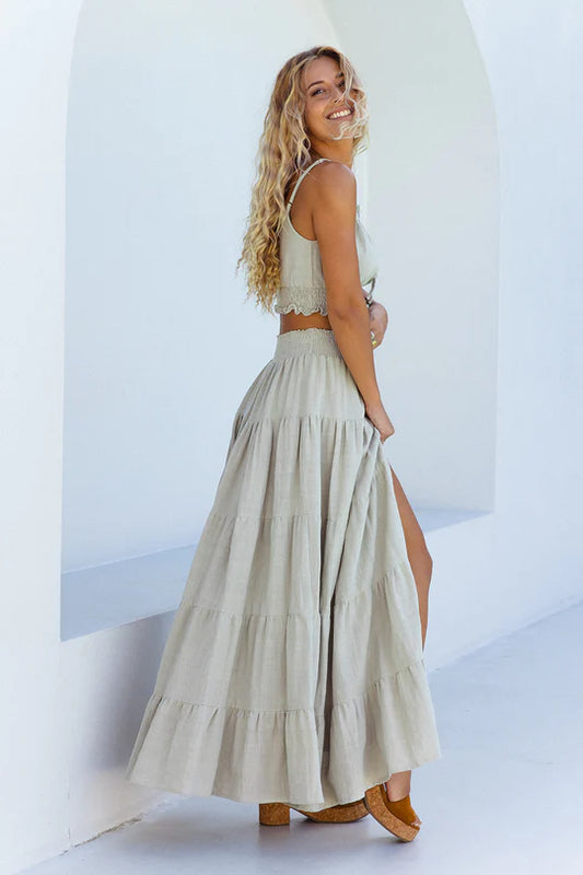 Flora Maxi Skirt - Pistachio image 1