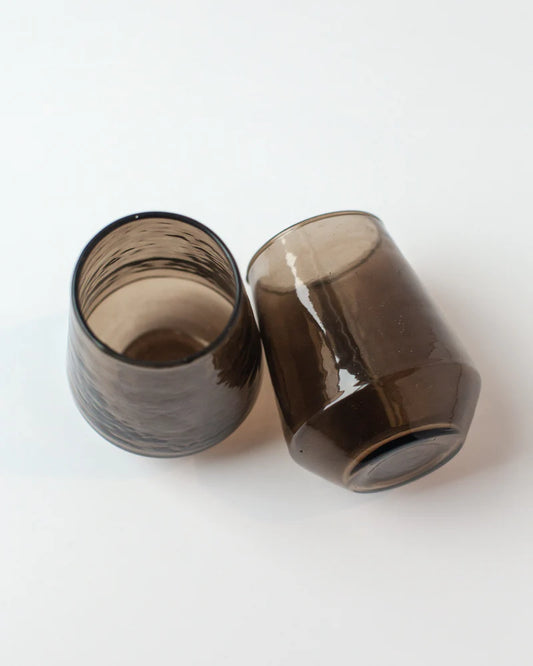 Pair of Hammered Glass Tumblers image 1