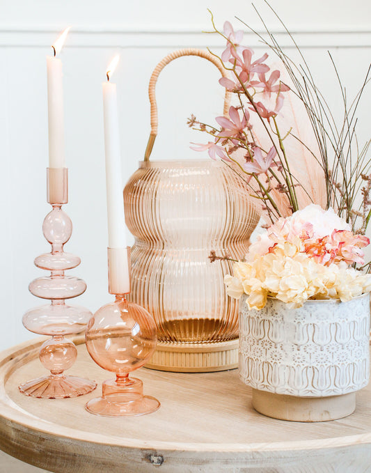 Mia Glass Candle Stick - Nude image 1