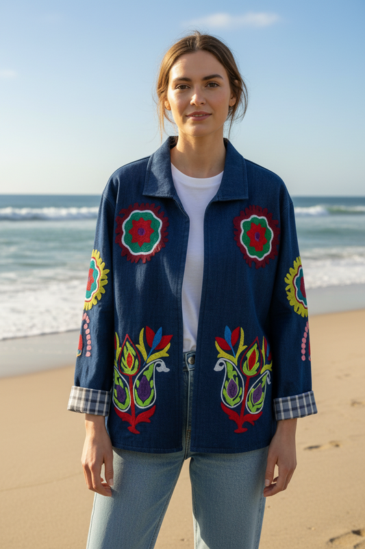 Denim Embroidered Jacket