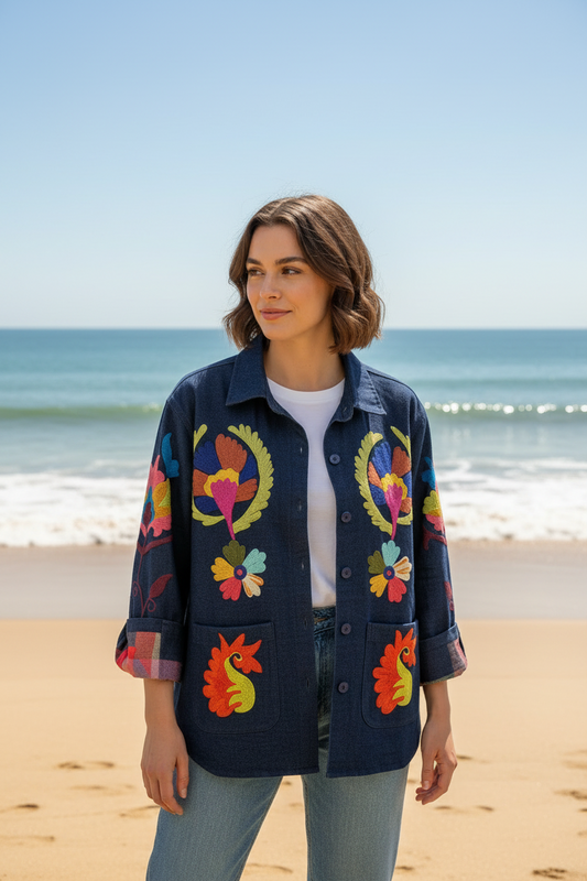 Denim Embroidered Jacket