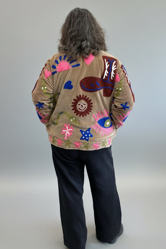 Embroidered Velvet Jacket Caramel Cowgirl