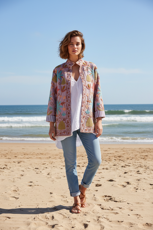Velvet Jacket Leopard - Pastel Lilac