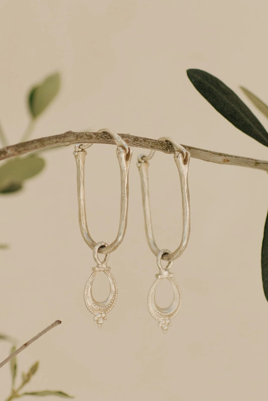 Nalini Hoops Silver Plated