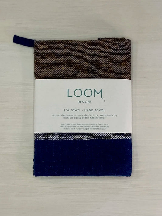 Tea Towel Dark Indigo & Cinnamon