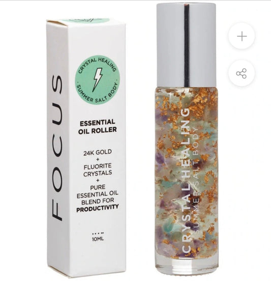 Focus - Crystal infused essential oil roller 10ML image 1