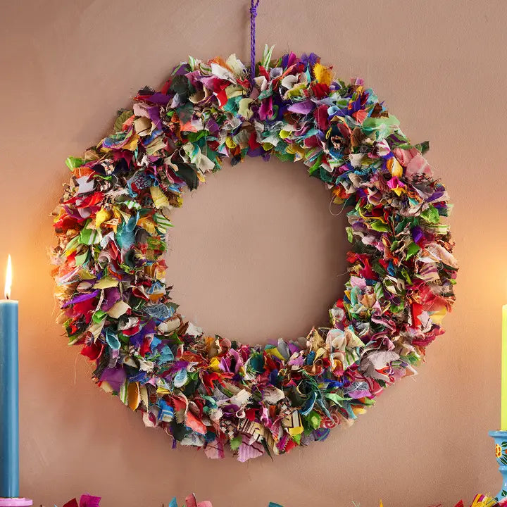 Recycled Sari Wreaths