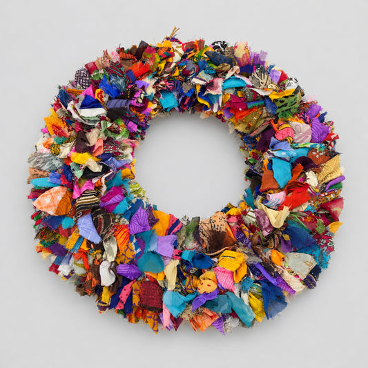 Recycled Sari Wreath Multicolour Large