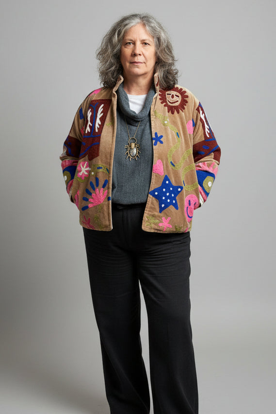 Embroidered Velvet Jacket Caramel Cowgirl