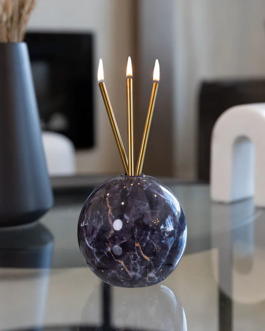 Everlasting Candle Charcoal Marble