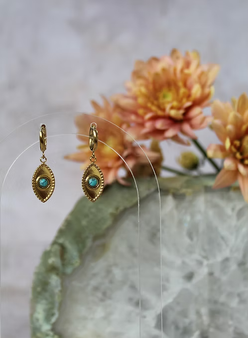 Eye Blue Howlite Earrings