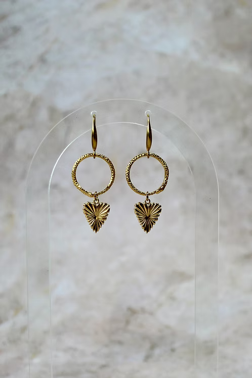 Ouroboros & Deco Heart Earrings