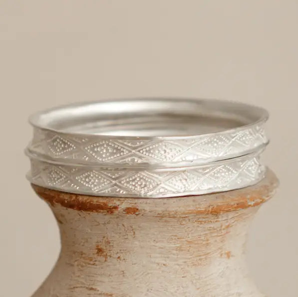 Najma Bangle Set - Silver Plated