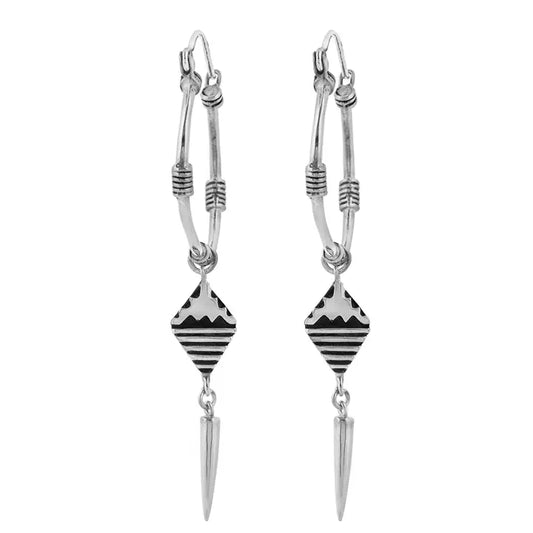 Small Zahara Hoop Earrings - Silver Plated