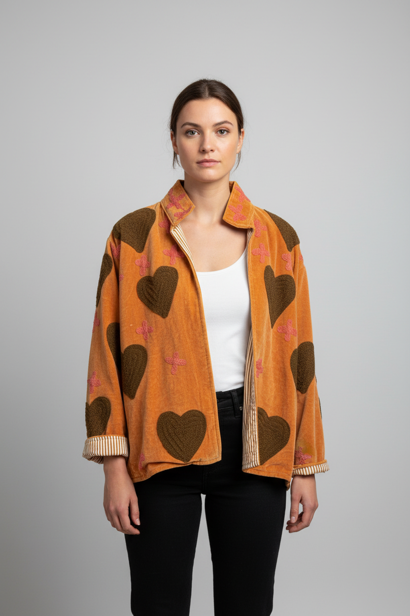 Velvet Jacket                     Heart & Crosses - Toffee