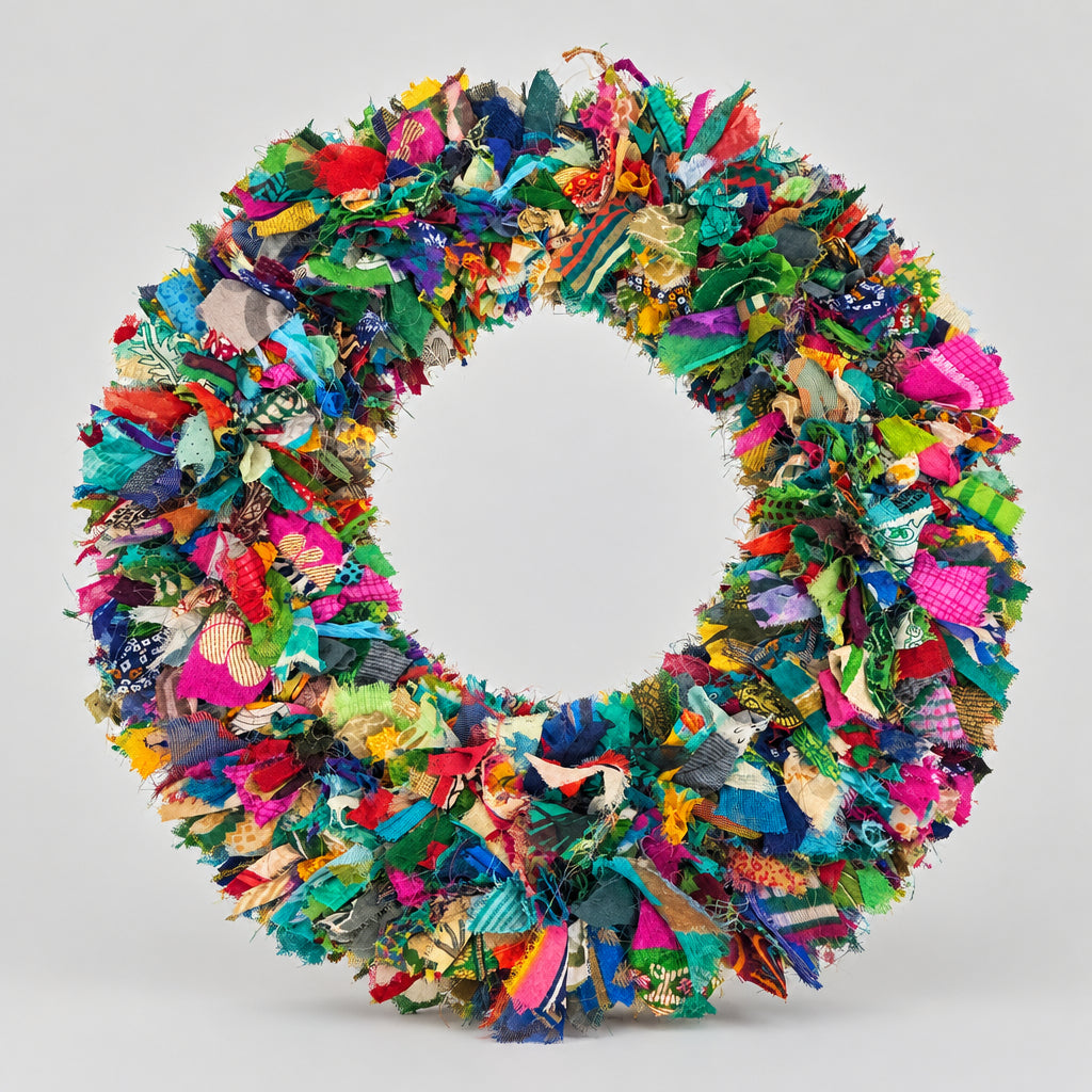 Recycled Sari Wreath Multicolour Large