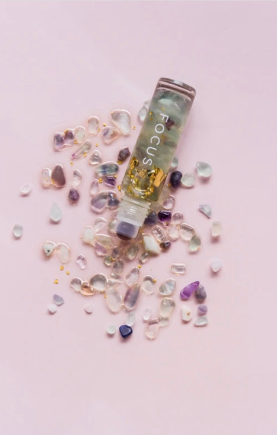 Focus - Crystal infused essential oil roller 10ML image 0