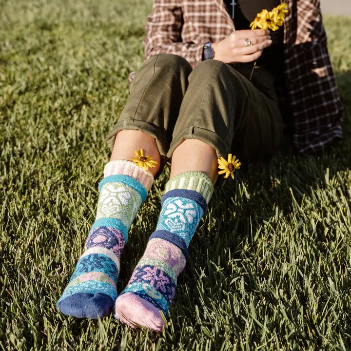 Hummingbird Crew Socks / Recycled Cotton Eco- Friendly
