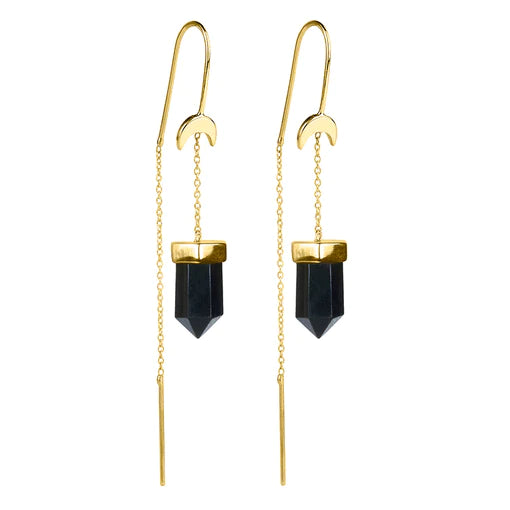 Black Onyx Thread Earrings image 0