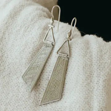 Zahi Earrings - White Brass
