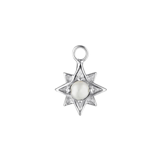 North Star Pearl in Silver - Earring Charm image 0