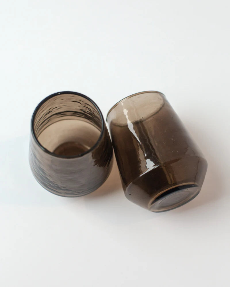 Pair of Hammered Glass Tumblers image 1