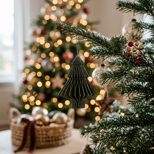 Olive Green Paper Tree with Silver Glitter- PRE ORDER