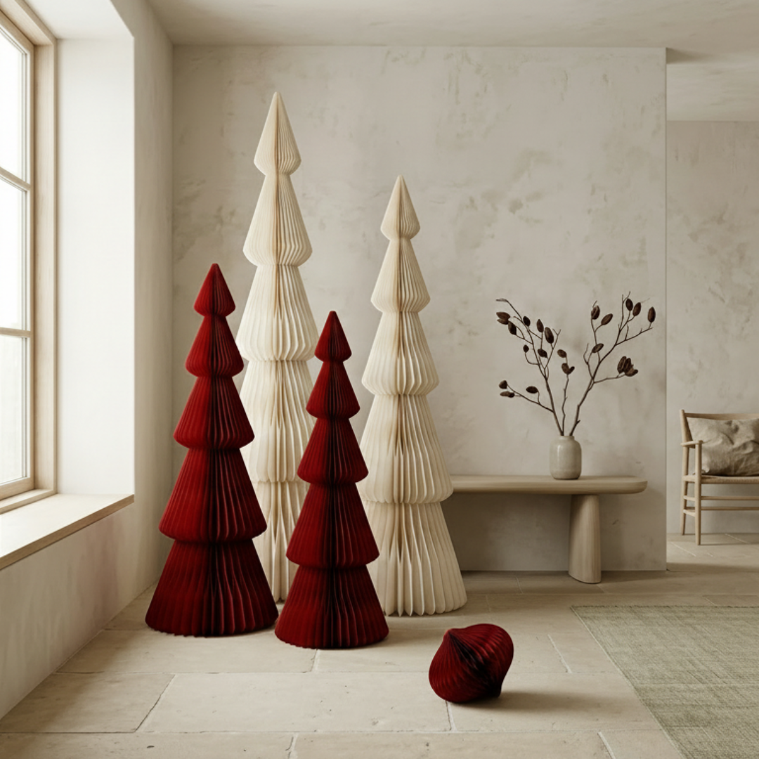 Evergreen Paper Standing Red Tree - PRE ORDER