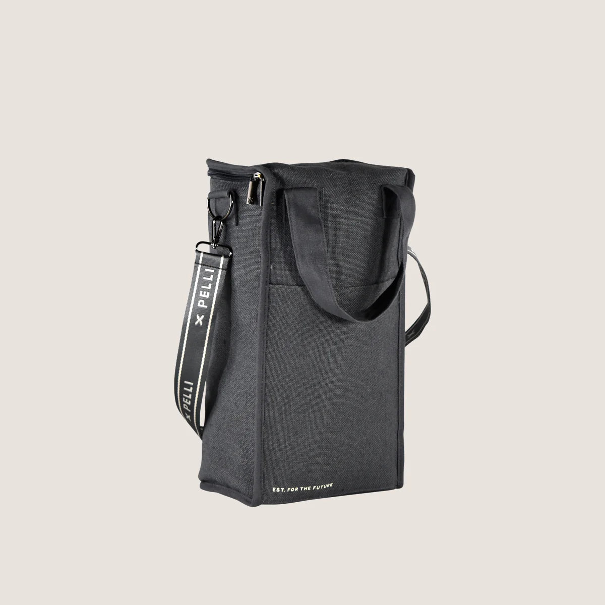 On the Grapevine Jute Wine Cooler Bag - Charcoal Grey image 3