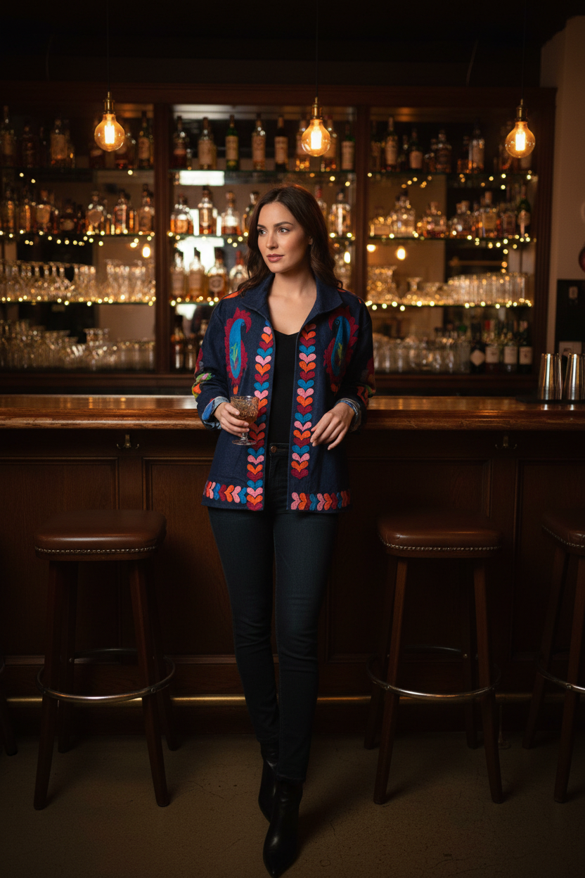 Denim Embroidered Jacket