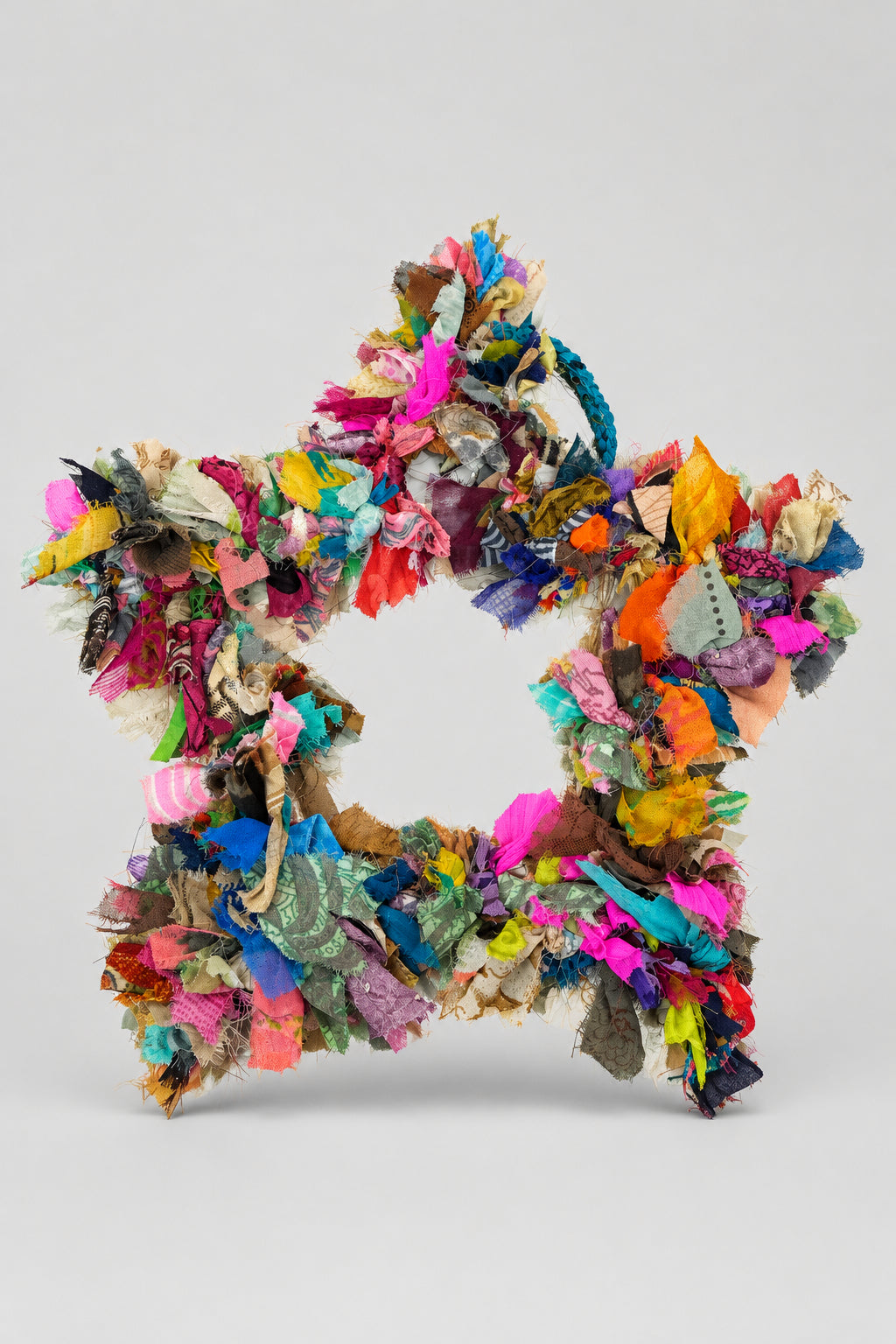 Recycled Sari Wreath Small Multicolour Star
