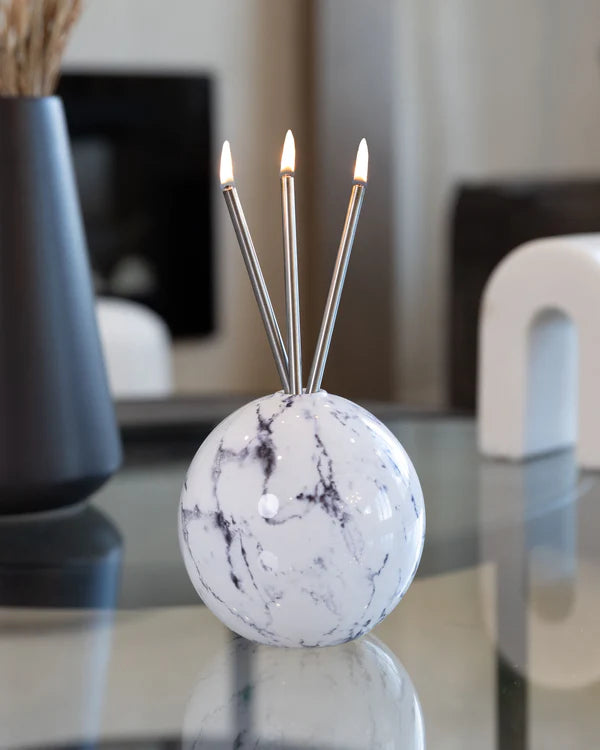 Everlasting Candle White Marble