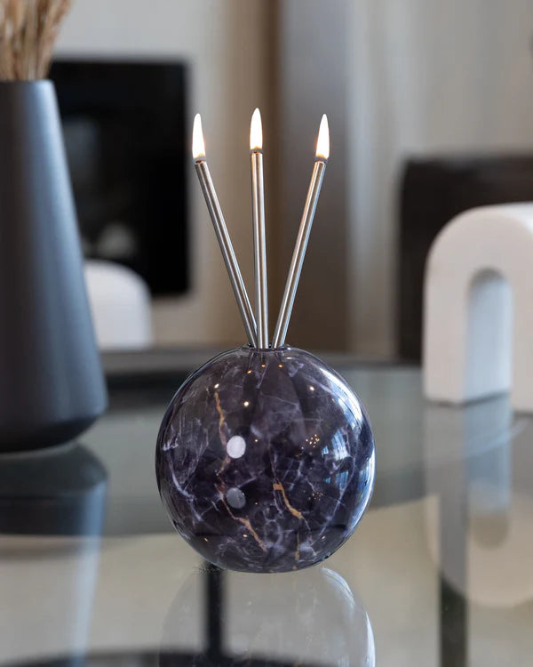 Everlasting Candle Charcoal Marble