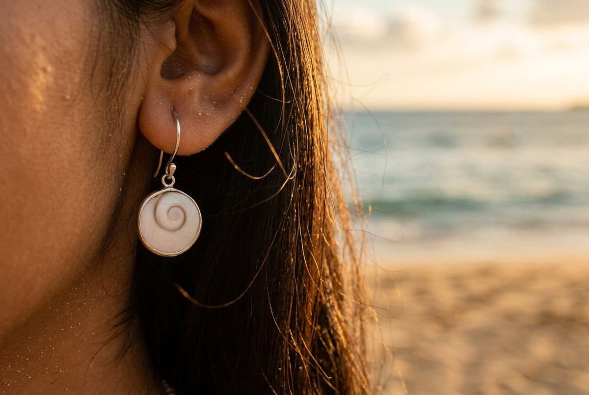 Shiva Shell Earrings .925 Sterling Silver
