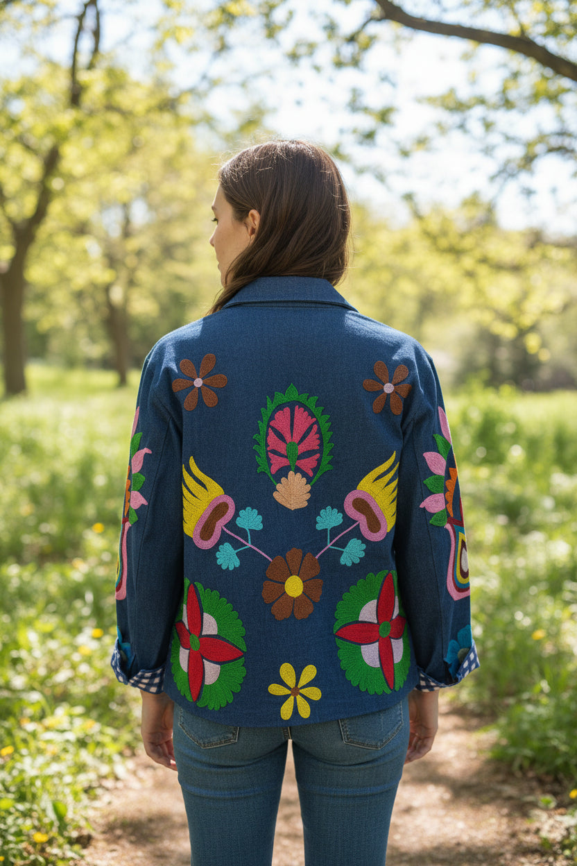 Denim Embroidered Jacket