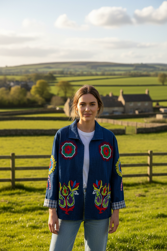 Denim Embroidered Jacket