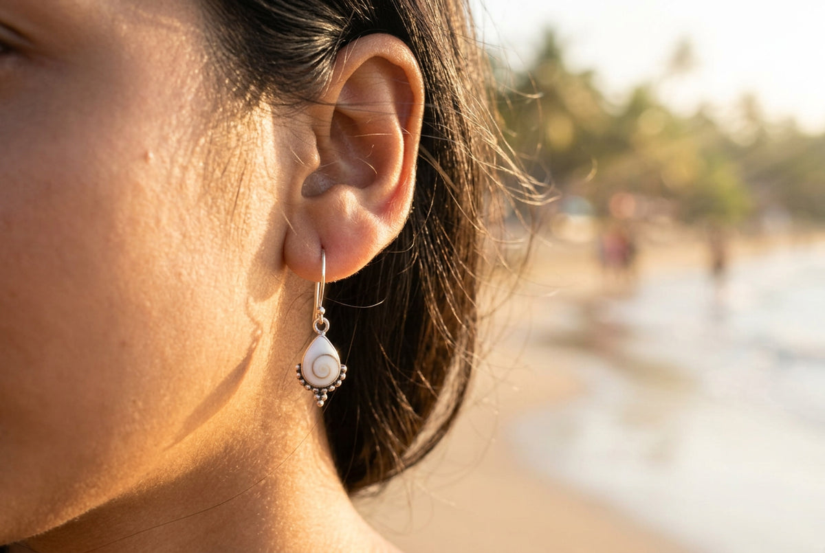 Shiva Shell Earrings .925 Sterling Silver