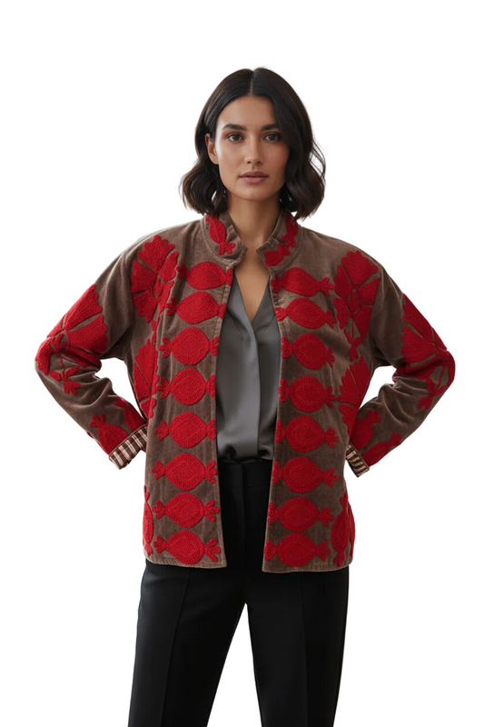 Velvet Jacket Pomegranate - Scarlet Chocolate