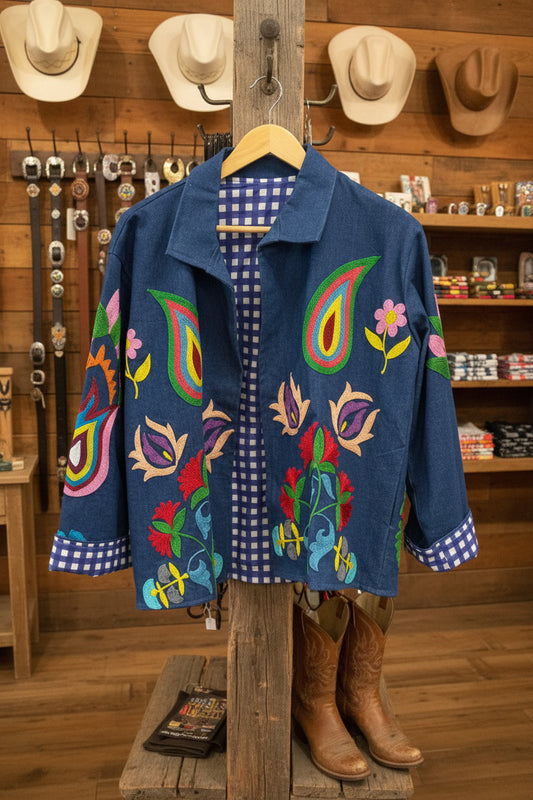 Denim Embroidered Jacket