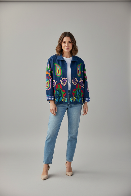 Denim Embroidered Jacket