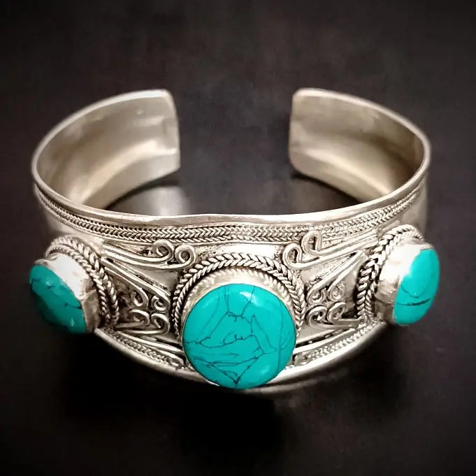 Marpha Tibetan Bracelet with Turquoise Stones