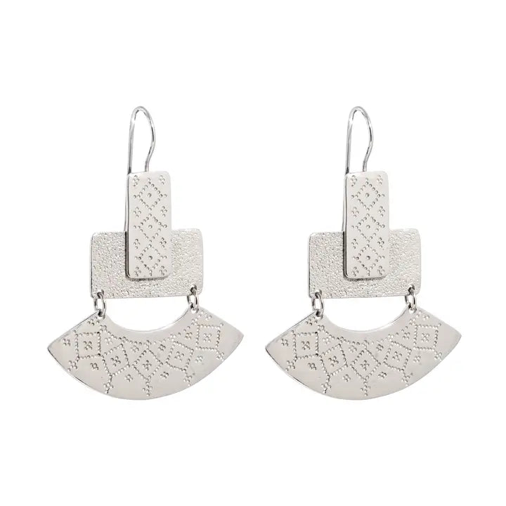 Naia Earrings - White Brass