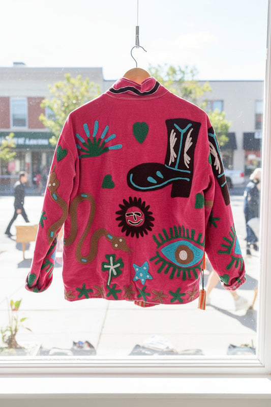 Velvet Jacket Cowgirl - Electric Pink