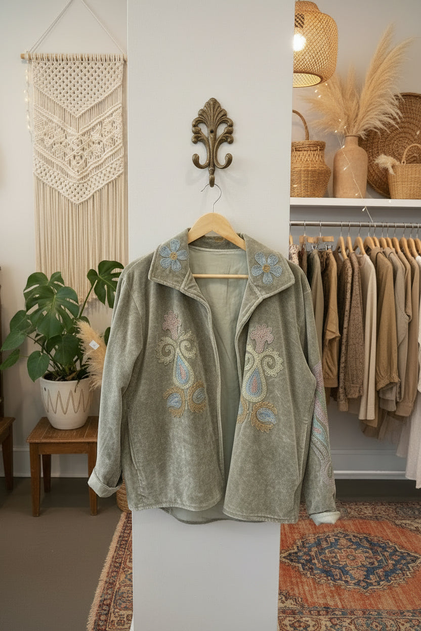 Velvet Jacket Tan