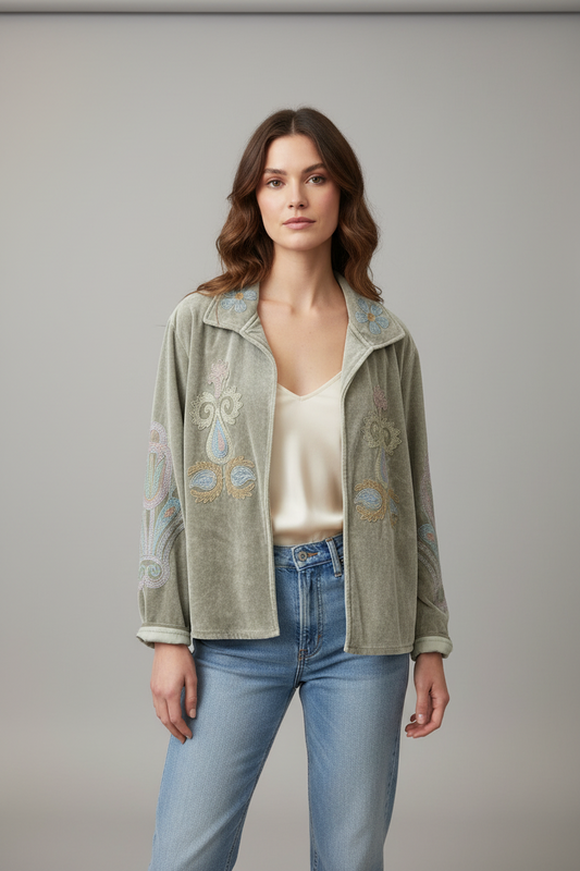 Velvet Jacket Tan