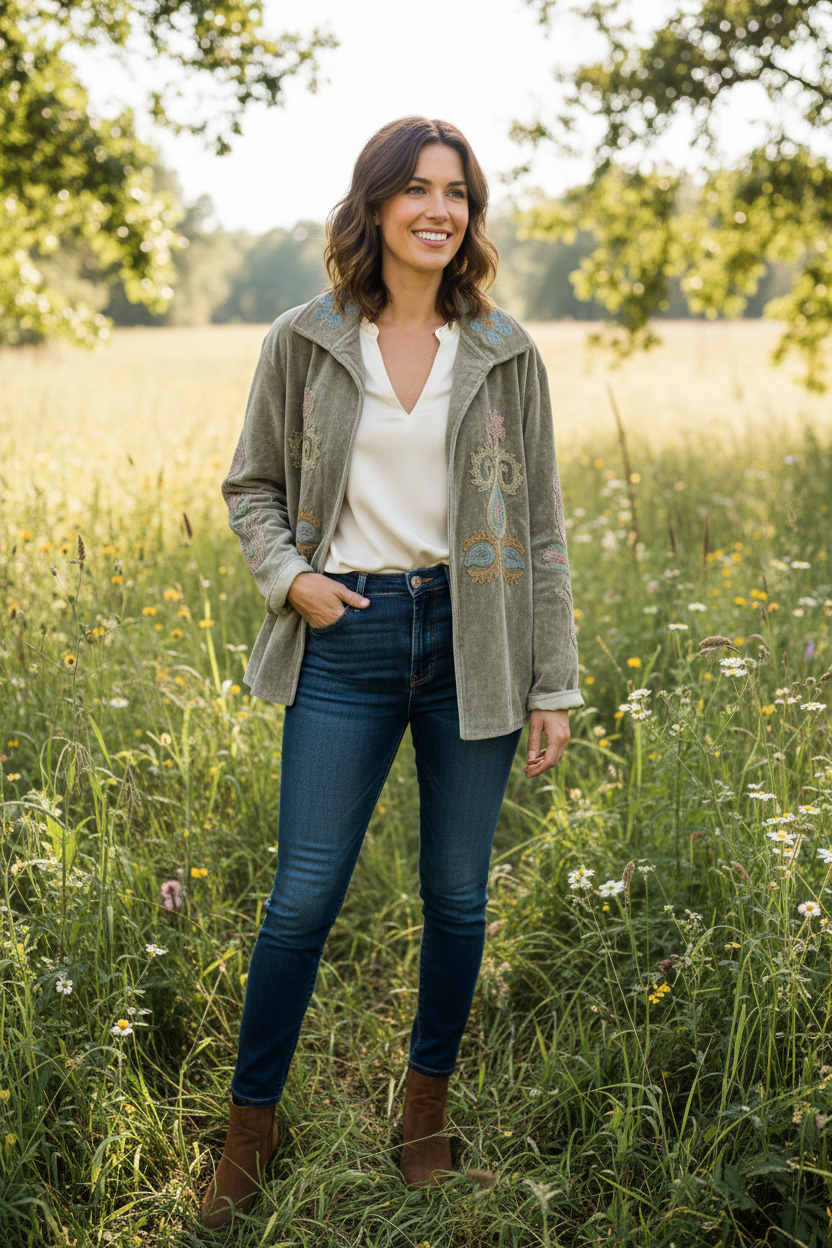 Velvet Jacket Tan