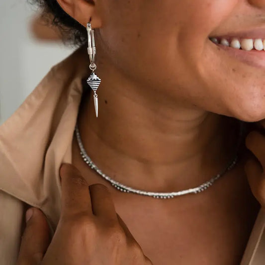Small Zahara Hoop Earrings - Silver Plated