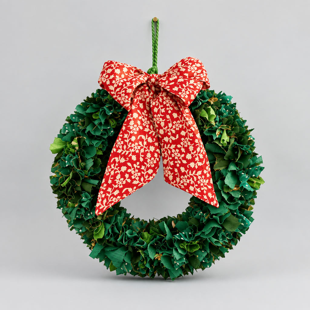Recycled Sari Small Green Wreath