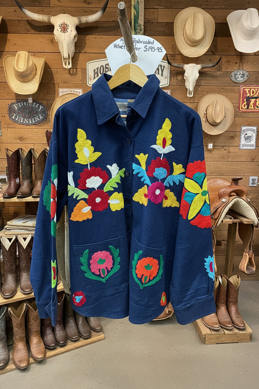 Denim Embroidered Jacket