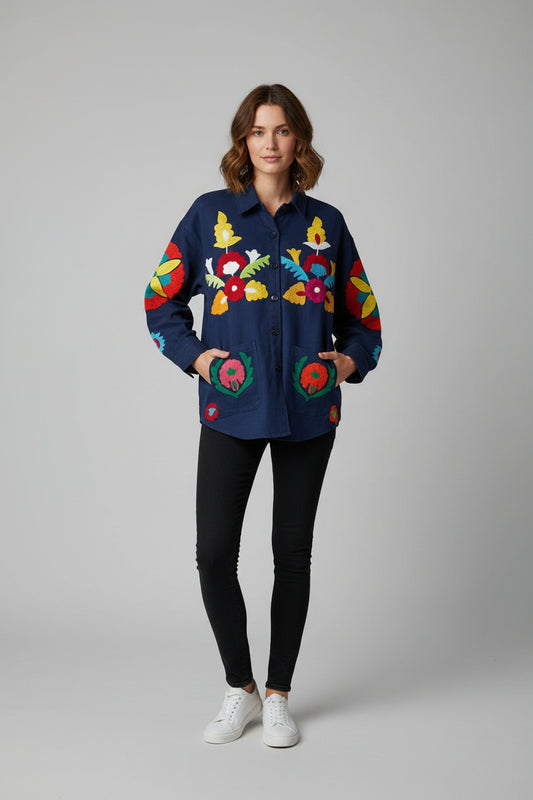 Denim Embroidered Jacket